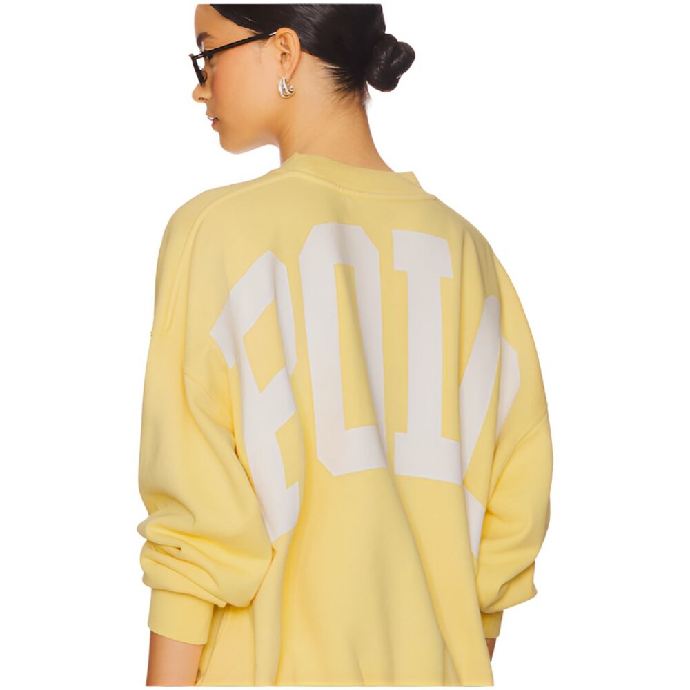 POLO Ralph Lauren Sweatshirt Womens Oversize L Back Logo Yellow NWT